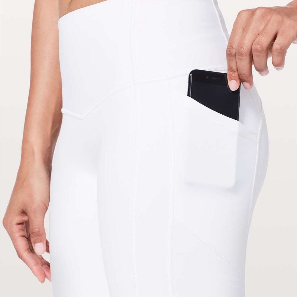 Lululemon White All The Right Places Crop Leggings 23" Yoga Athletic Classic - Picture 5 of 9